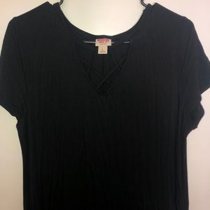 Black Caged T-shirt Dress